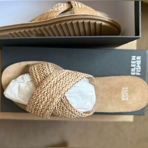 Eileen fisher latte braid sandals